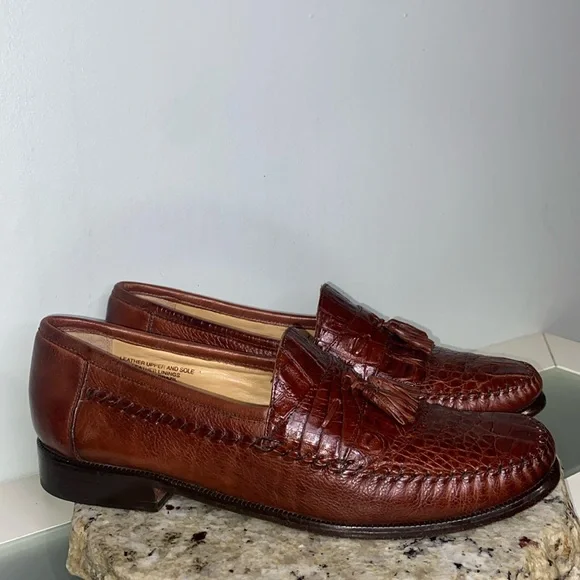 Florsheim Caiman Alligator Brown Leather Tassel Loafers Florsheim Pisa Moc Toe Tassel Loafer main image 3